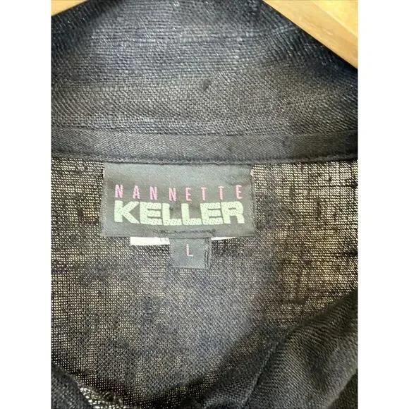 Vintage 90's Nannette Keller Mixed Button Up Jacket Tunic Top #1350 Size LARGE - Picture 7 of 7